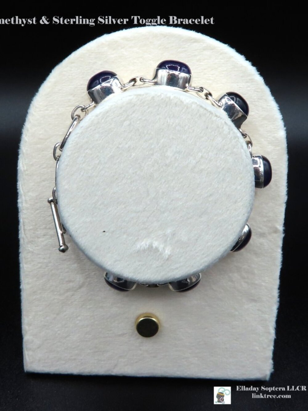 [SALE] Sterling Silver & Amethyst Toggle Bracelet - Picture 4 of 11